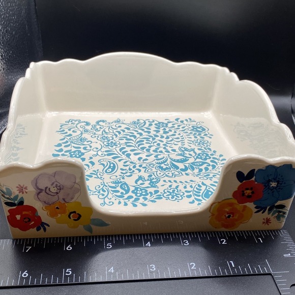 The Pioneer Woman Floral Flea Market Napkin Holder Colorful Ceramic Stoneware - Picture 6 of 9